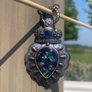 Chico’s Antique Finish Heart Shaped Renaissance Medieval Pendant